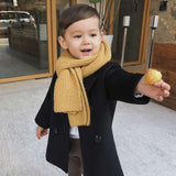 Baby Boy Girls Woolen Jacket Long Double Breasted Warm Infant Toddle Lapel Tweed Coat Spring Autumn Winter Baby Outwear Clothes