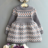 Mqtime  Girls Sweater Dress Autumn College Wind Striped Lapel Pleated Spring And Autumn Children'S Princess Bottoming Dress