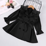 HE Hello Enjoy Toddler Girls Clothes Autumn Long Sleeve Fashion Trench Coats Children Solid Outerwear with Sashes Costume 2-6Y