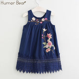 Humor Bear Girls Dress SummerBrand New Dress For Girls Sleeveless Chiffon Polka Dot Dress Princess Dress Girl Toddler Dress