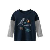 Boys T Shirt Tops Long-Sleeve  Toddler Baby Girls Kids Children Cotton Fashion Autumn Spring Print Car for 2 3 4 5 6 7 8 Years