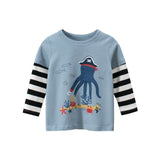 Boys T Shirt Tops Long-Sleeve  Toddler Baby Girls Kids Children Cotton Fashion Autumn Spring Print Car for 2 3 4 5 6 7 8 Years