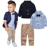 Mqtime 3PC Spring Autumn boys clothing set back to school outfit baby boys clothes sets little gentleman for 2 3 4 5 6 7 8 years boy