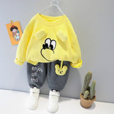 Cute Baby Girl Boy Clothes Set 2021 Spring 1 2 3 4 Years Children Toddler Outfit Cartoon Print