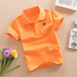 2021 Summer New Boys Short Sleeve Polo Shirt 2-11y Children Lapel Solid Color Clothes Kids Cotton School Uniform Polo Shirts Out