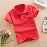 2021 Summer New Boys Short Sleeve Polo Shirt 2-11y Children Lapel Solid Color Clothes Kids Cotton School Uniform Polo Shirts Out