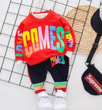 Mqtime New Spring Autumn Boys Clothing Sets Kids Sports Suit Children Tracksuit Boys T-shirt Pant Baby Cartoon Casual Clothes