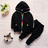 Mqtime Spring Autumn Baby Boys Girls Tracksuits Fashion Children Hooded Jacket Pants 2Pcs Sets Kids Brand Clothes Toddler Clothing Suit