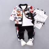 Mqtime New Spring Autumn Children Cotton Clothes Baby Boys Girls T Shirts Jacket Pants 3Pcs/sets Infant Kids Fashion Toddler Tracksuits