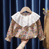 Girls Cardigan Jackets 2021 Fall Winter New Baby Cute Sweet Girls Clothing  Kids Children Top Lace Lapel Jacket For Girls Autumn