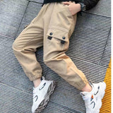 Newest Spring Brand Kids Boys Pants Cotton Solid Cargo Pants Teenage Boy Multi-Pocket Trousers Casual Pants Streetwear 4-15 Year