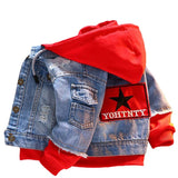 Mqtime Children Clothing Denim Jacket for Boys Kids Autumn Long Sleeve jeans Baby Coat for Girls Patchwork Hoodies Sport  Outerwear