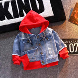 Mqtime Children Clothing Denim Jacket for Boys Kids Autumn Long Sleeve jeans Baby Coat for Girls Patchwork Hoodies Sport  Outerwear