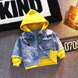 Mqtime Children Clothing Denim Jacket for Boys Kids Autumn Long Sleeve jeans Baby Coat for Girls Patchwork Hoodies Sport  Outerwear