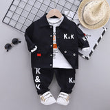 Autumn Children Clothes Baby Boys Jacket Suit T-Shirt Pants 3Pcs/sets Spring Kids Infant Clothing Toddler Sportswear 0-4 years