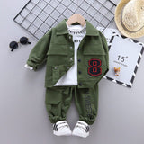 Autumn Children Clothes Baby Boys Jacket Suit T-Shirt Pants 3Pcs/sets Spring Kids Infant Clothing Toddler Sportswear 0-4 years