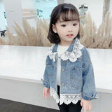 Mqtime Kids Denim Jackets for Girls Baby Flower Embroidery Coats Spring Autumn Fashion Child Kids Outwear Ripped Jeans Jackets Jean