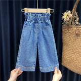 Children Kids Jeans Baby Girl Classic Denim Pants Loose Casual Toddler Child Wide Leg Jeans Long Trousers for Teenage Girls