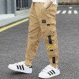 New Children Pants Trend Clothing Boys Pants Letter Pattern Cargo Pants Elastic Waist Harem Pants Baby Teenage Trousers For Kids