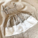 Mqtime New Summer Toddler Princess Dress Kids Cotton Causal Dress Ruffles Pure Color Baby Girl Clothing Korean Japan Style