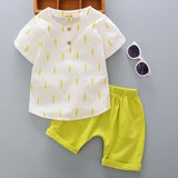 2021 Toddler Boys Polo Shirt Sets Summer Cotton Short Sleeves Boy T Shirt + Shorts Casual Suit Children Girls Linen Outfits 1-5Y