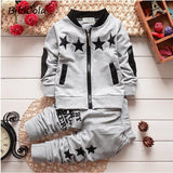 Mqtime New Spring Autumn Boys Clothing Sets Kids Sports Suit Children Tracksuit Boys T-shirt Pant Baby Cartoon Casual Clothes