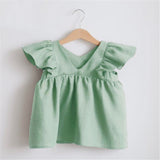 Baby Girl Dresses Summer Soft Cotton Linen Solid Color Newborn Baby Girl Clothes Cute Infant toddler Girls Clothing