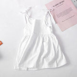 Mqtime Summer Baby Girls Clothes 100% Cotton Infant Girl Dress with Pockets 4 Colors Cute Princess Beach Dress