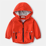 Boys Spring Autumn Coats Kids Jackets Toddler Hooded Windbreaker With Pocket Children Zipper Outerwear Baby Clothes 2-7 Years
