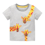 Jumping meters Boys Cartoon T shirts for Summer Children's Cotton Clothes Aircrafts Kids Tops Tees for Boys Girls Wear