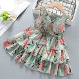 Mqtime  Baby Girls Dress New Summer Kids Girl Princess Dresses Floral Sweet Dress Lovely Casual Costume Children Clothing