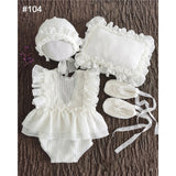 Mqtime 0-2 Yrs Baby Photo Clothing Sets Newborn Girl Lace Princess Dresses Hat Headband Pillow Outfits Infant Photography Costume Dress