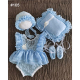 Mqtime 0-2 Yrs Baby Photo Clothing Sets Newborn Girl Lace Princess Dresses Hat Headband Pillow Outfits Infant Photography Costume Dress