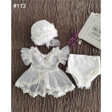 Mqtime 0-2 Yrs Baby Photo Clothing Sets Newborn Girl Lace Princess Dresses Hat Headband Pillow Outfits Infant Photography Costume Dress