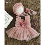 Mqtime 0-2 Yrs Baby Photo Clothing Sets Newborn Girl Lace Princess Dresses Hat Headband Pillow Outfits Infant Photography Costume Dress