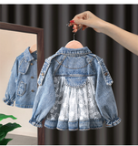 Mqtime Spring/Autumn Girls' Denim Jacket Coat New Korean Children's Clothing Clothes Infant Girls Baby Tops