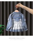 Mqtime Spring/Autumn Girls' Denim Jacket Coat New Korean Children's Clothing Clothes Infant Girls Baby Tops