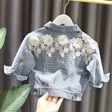 Mqtime Spring/Autumn Girls' Denim Jacket Coat New Korean Children's Clothing Clothes Infant Girls Baby Tops