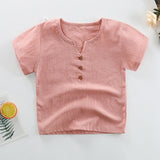 Mqtime Children T-shirt for Boy Linen Boys T Shirt for Girls Tops Cotton Kids tshirt Clothes Summer Girls Clothing T shirts