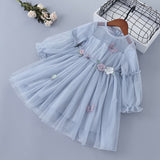 Mqtime 2-7 Years High Quality Spring Girl Dress 2021 New Lace Chiffon Floral Draped Ruched Kid Children Clothing Girl Princess Dress