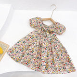 Mqtime Girls Fashion Dress Sleeveless Summer Cotton Dress for Birthday Party Kids Clothing Children Sundress Clothes Floral Dress