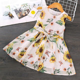 Mqtime Girls Summer Dresses Kids Clothes New Casual Little Flying Sleeve Printed Gradient Stars Princess Dress 2-8Y