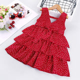 Mqtime Hello Enjoy Girls Dresses Summer Teenagers Dot Sling Princess Cake Elegant Children Kids Clothes Girl Dress 4 8 10 Years