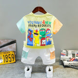 Mqtime Kids Baby Boy Printing cartoon T Shirt Shorts Summer Children Outing Clothes 2Pcs/sets Infant Kids Toddler Tracksuits 0-4 years