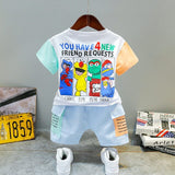 Mqtime Kids Baby Boy Printing cartoon T Shirt Shorts Summer Children Outing Clothes 2Pcs/sets Infant Kids Toddler Tracksuits 0-4 years