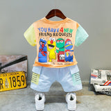 Mqtime Kids Baby Boy Printing cartoon T Shirt Shorts Summer Children Outing Clothes 2Pcs/sets Infant Kids Toddler Tracksuits 0-4 years