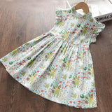 Mqtime Summer Children Clothing Princess Kids Dresses for Girls Causal Wear Floral Dress Cotton Baby Girls Dress Vestidos