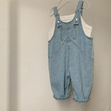 Mqtime 7509 Children Overalls Cotton Thin Denim Suspenders Pants Baby Boys Denim Pants Retro Casual Loose Girls Overalls Kids Jumpsuit