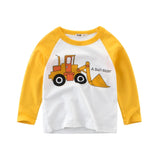 Boys T Shirt Tops Long-Sleeve  Toddler Baby Girls Kids Children Cotton Fashion Autumn Spring Print Car for 2 3 4 5 6 7 8 Years