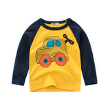 Boys T Shirt Tops Long-Sleeve  Toddler Baby Girls Kids Children Cotton Fashion Autumn Spring Print Car for 2 3 4 5 6 7 8 Years